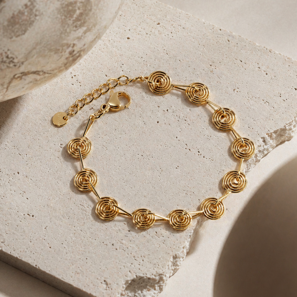 Vintage Spiral Charm Bracelet