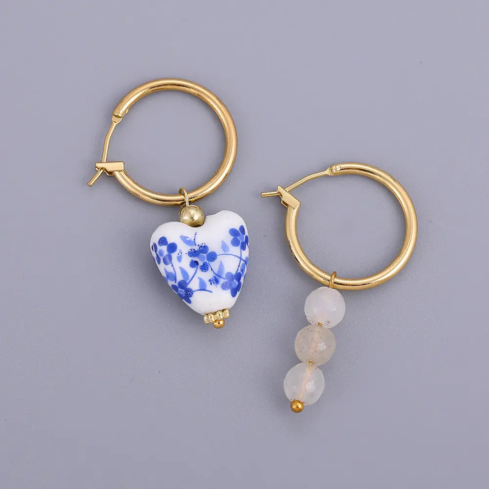 Porcelain Duo Hoops