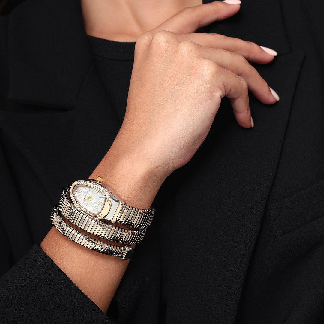 Serpenti Quartz Wrist Watch | White and Two-Tone
