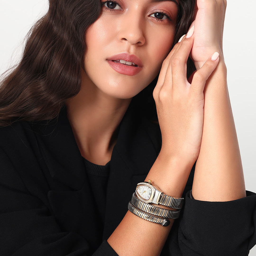 Serpenti Quartz Wrist Watch | White and Two-Tone