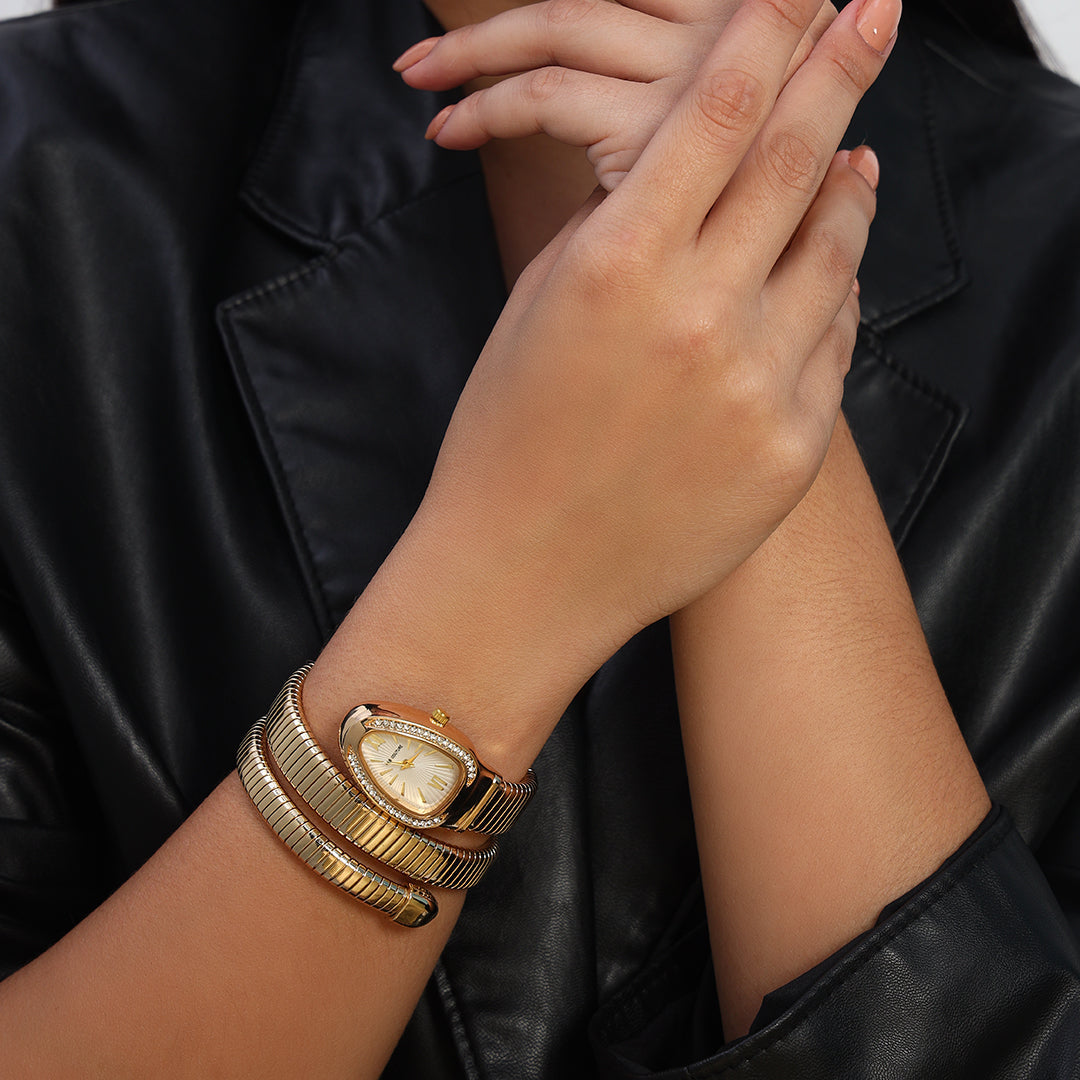 Serpenti Quartz Wrist Watch | White and Gold