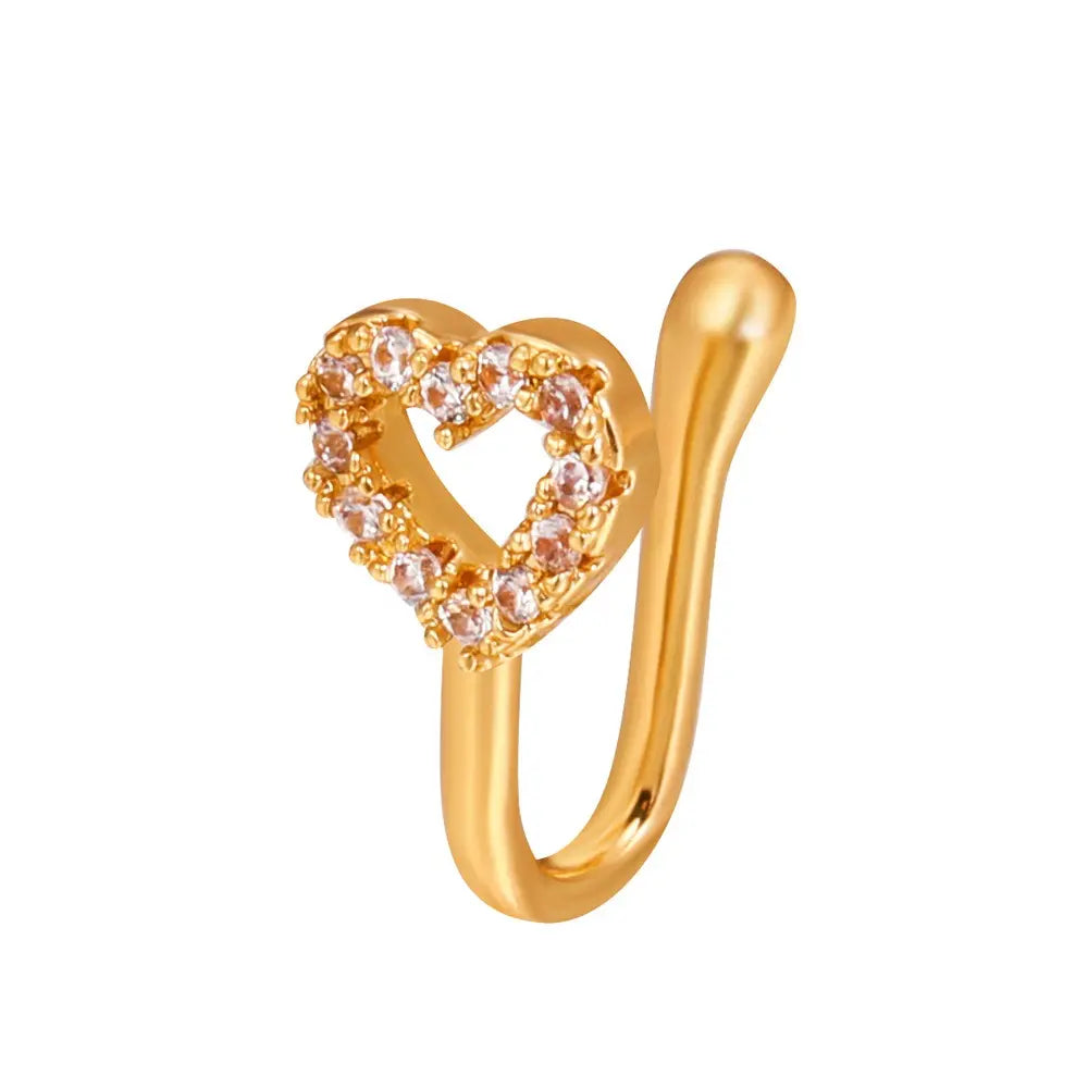 Amara Heart Non Piercing Nose Pin
