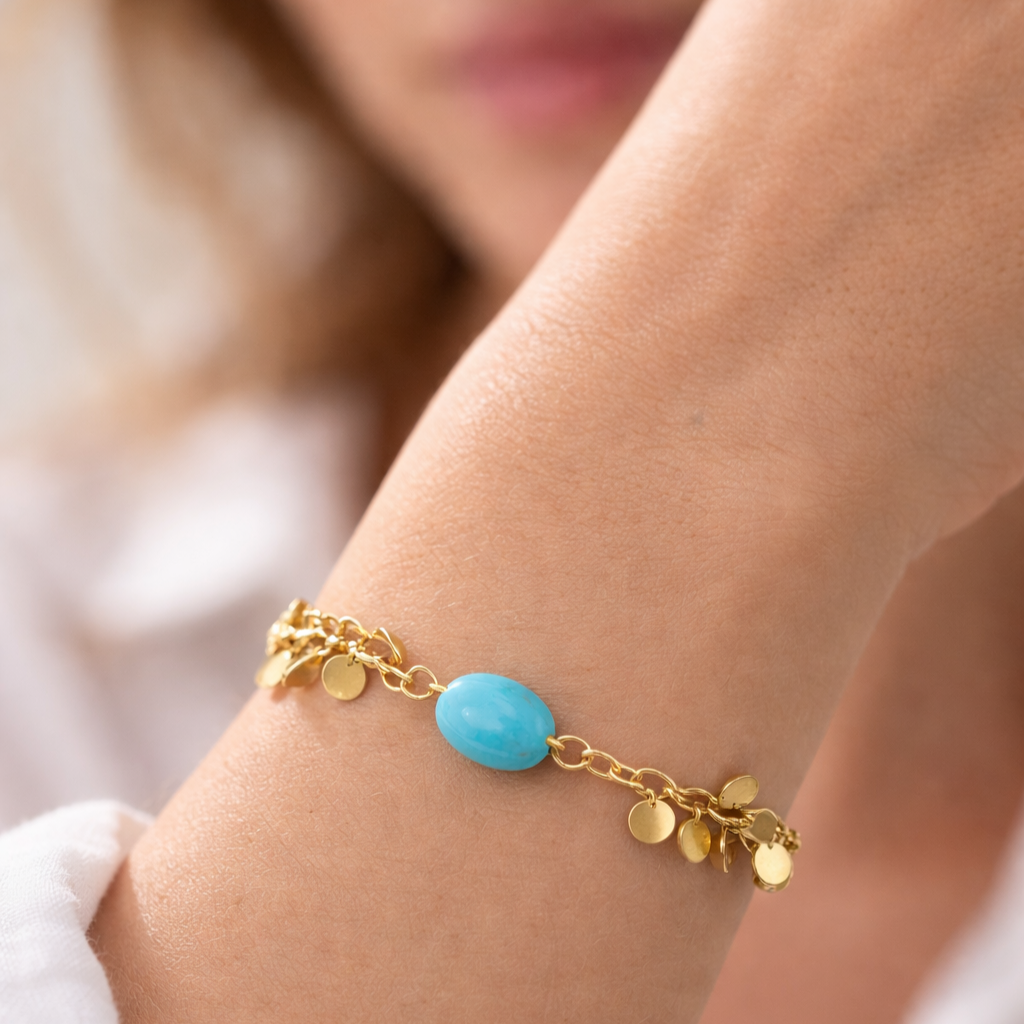 Turquoise Leaf Bracelet