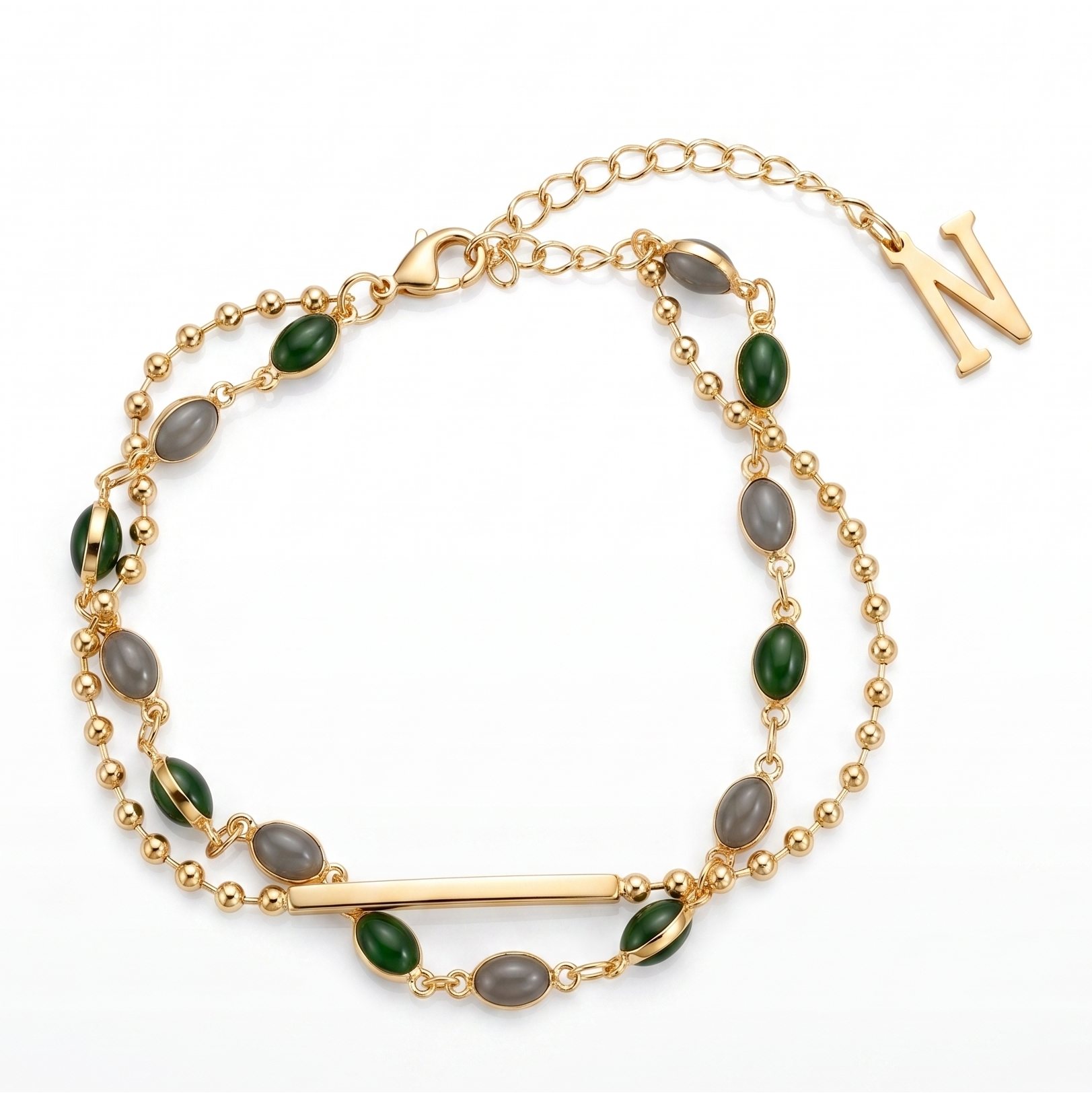 Personalized Stone and Bar Bracelet