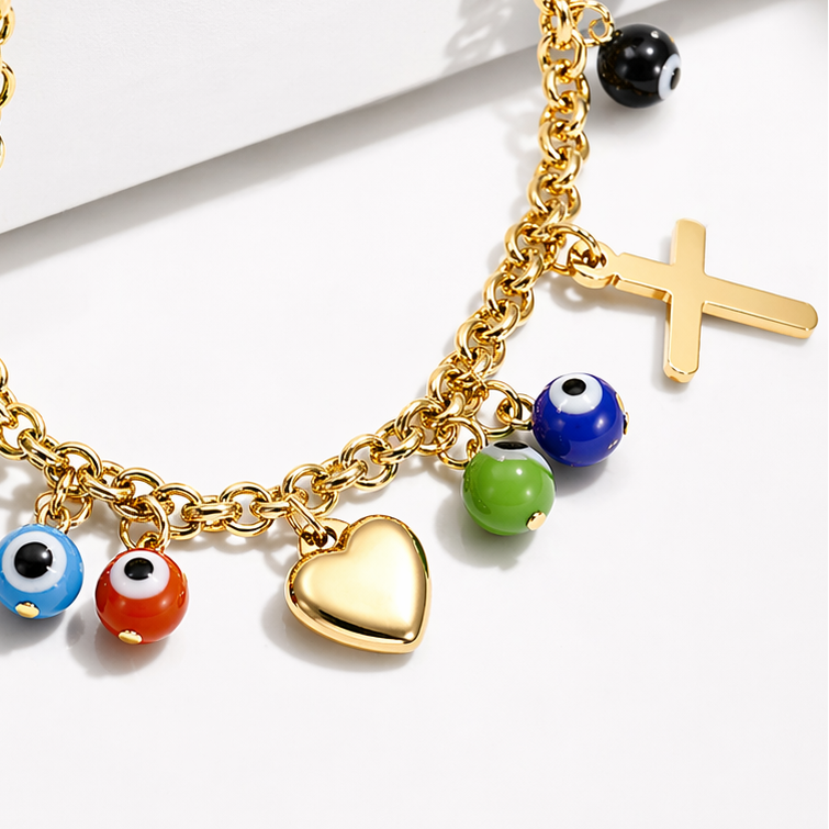 Elara Evil Eye Charm Bracelet