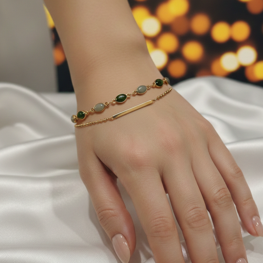 Stone and Bar Bracelet