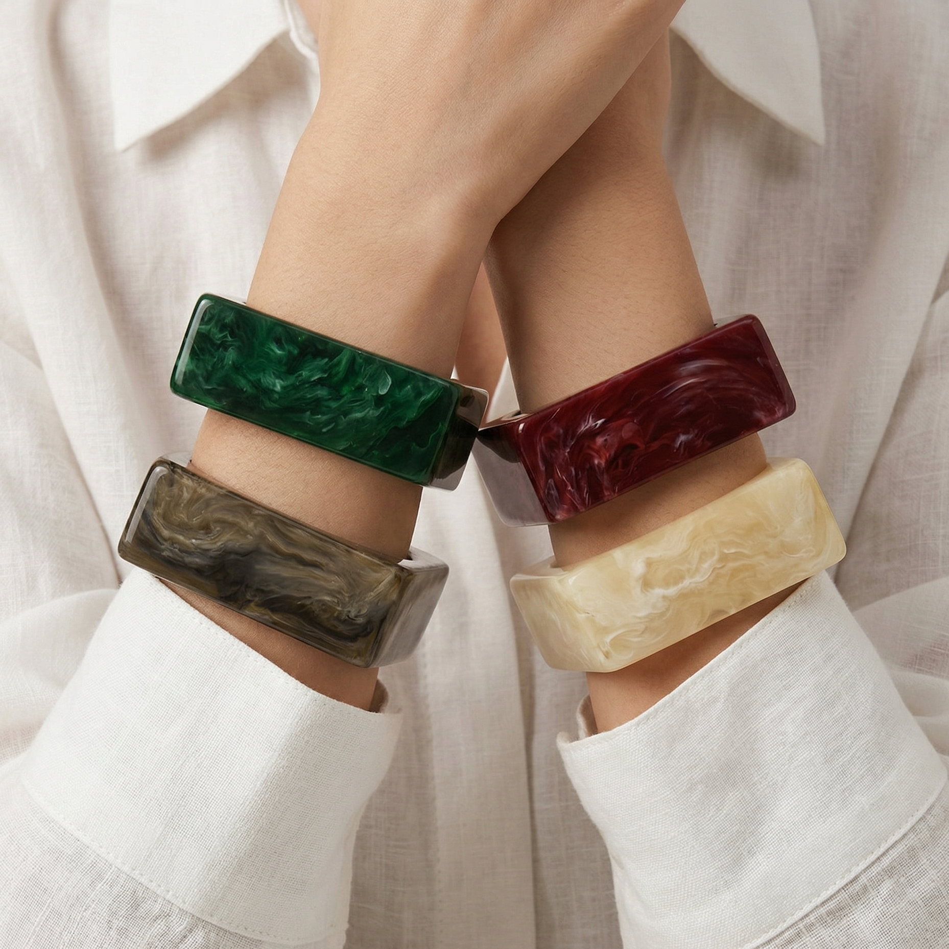 Resin Colorblock Bangle