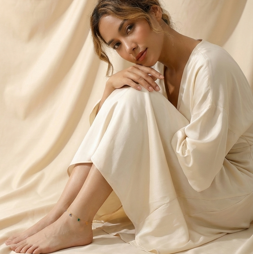 Asymmetric Crystal Anklet