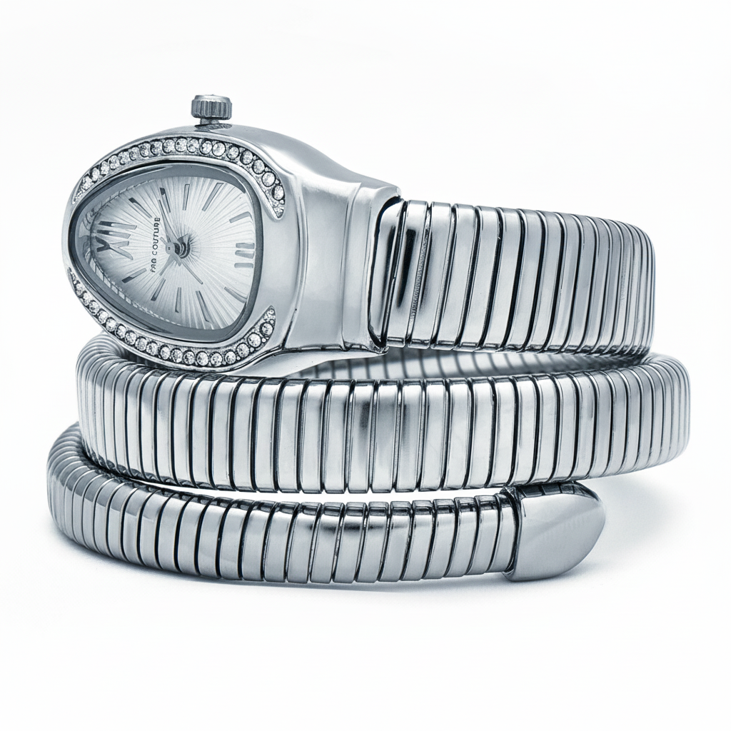 Serpenti Quartz Wrist Watch | White and Silver