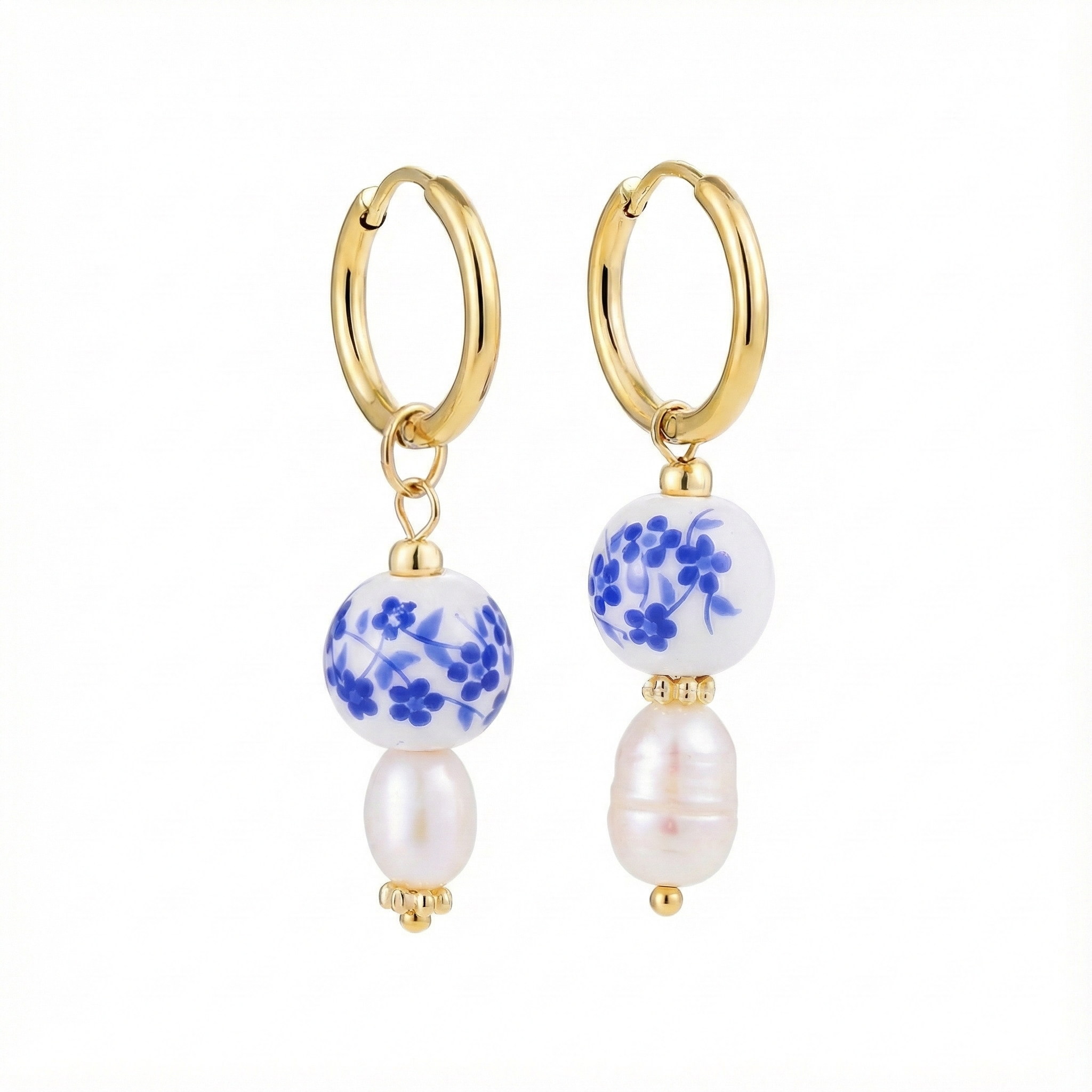 Porcelain Bloom Asymmetric Earrings