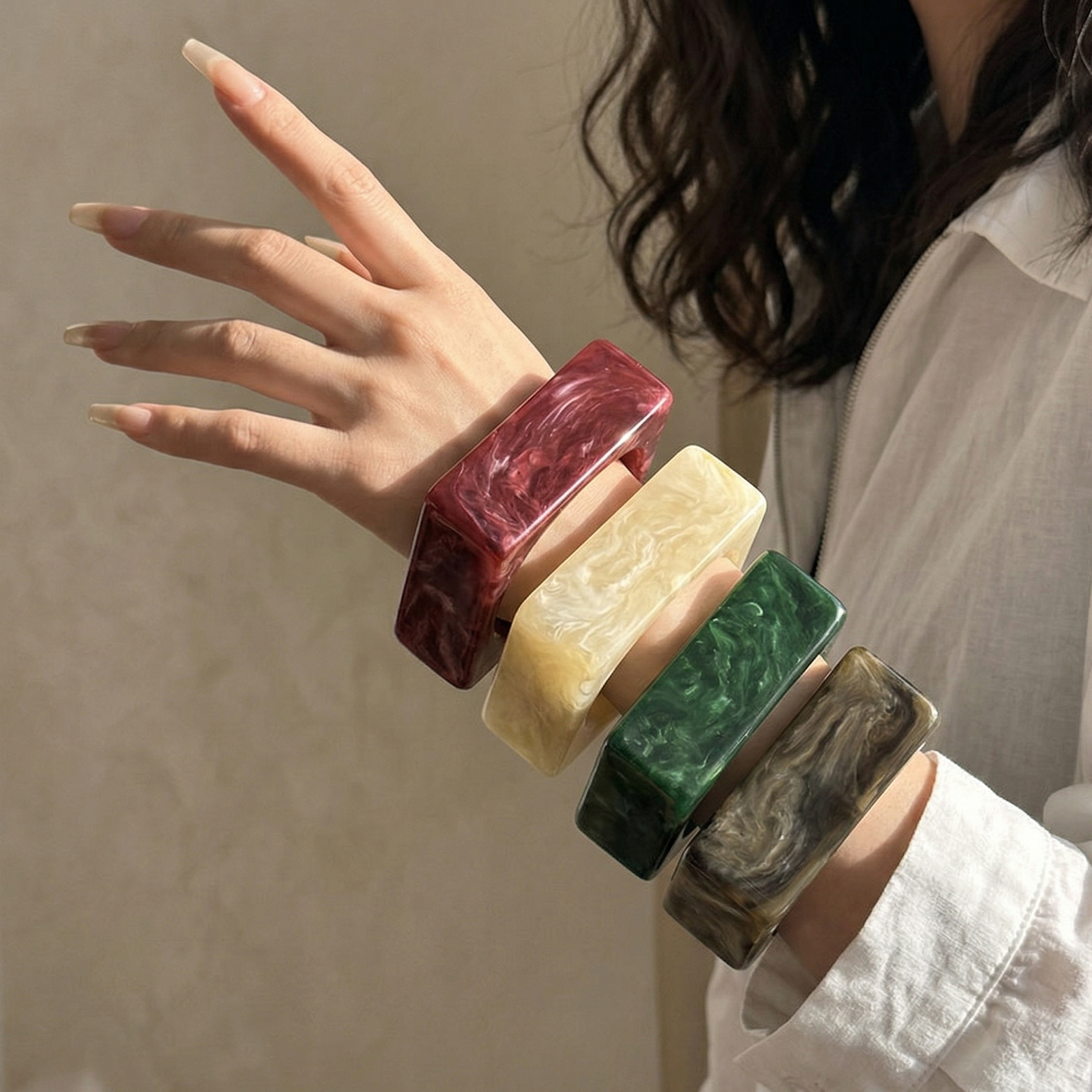 Resin Colorblock Bangle