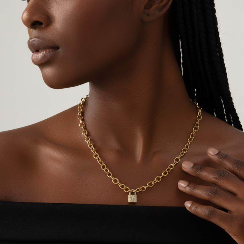 Crystal Lock Necklace