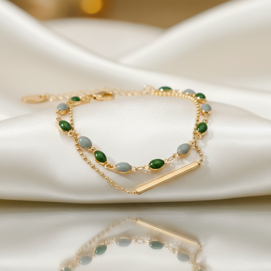 Stone and Bar Bracelet