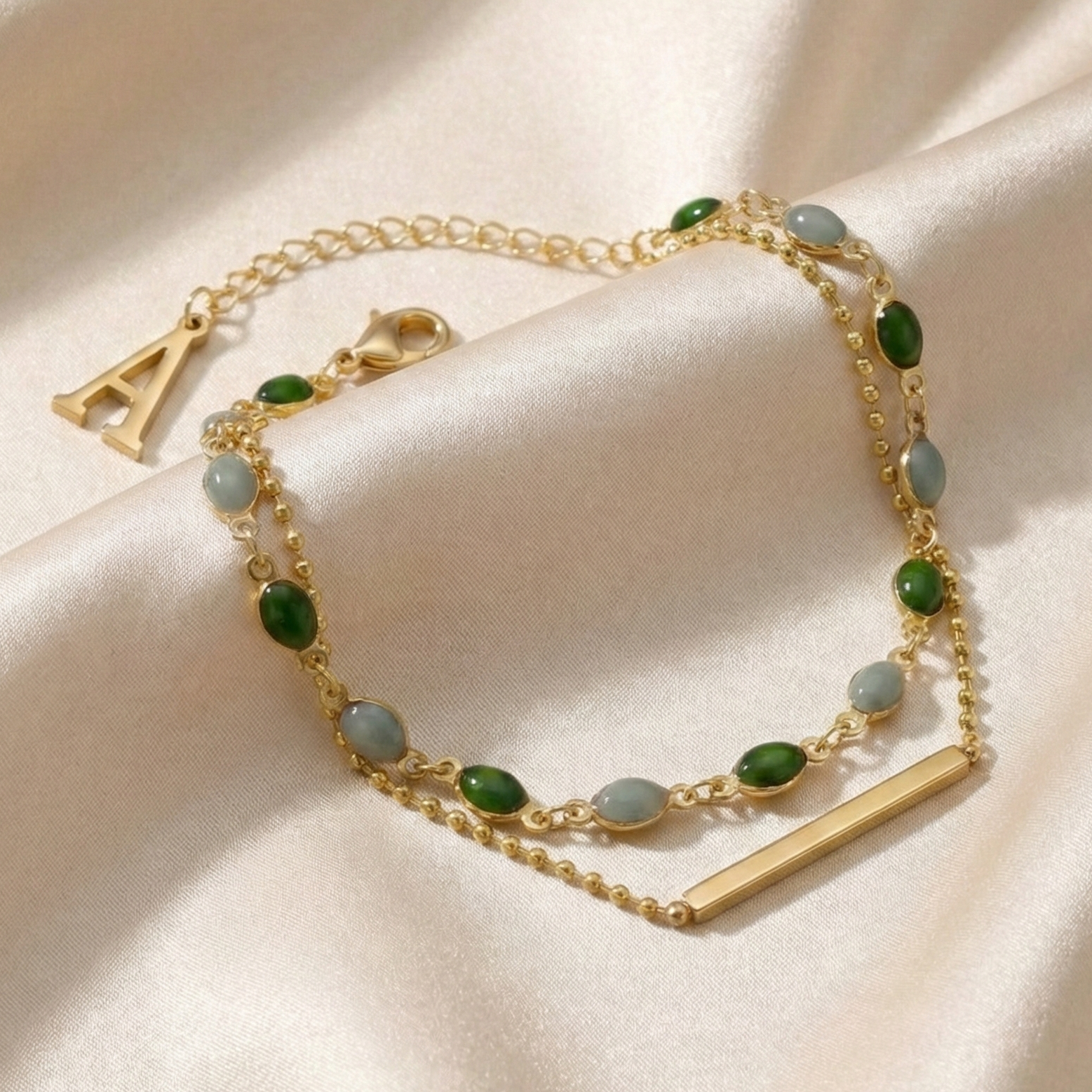 Personalized Stone and Bar Bracelet