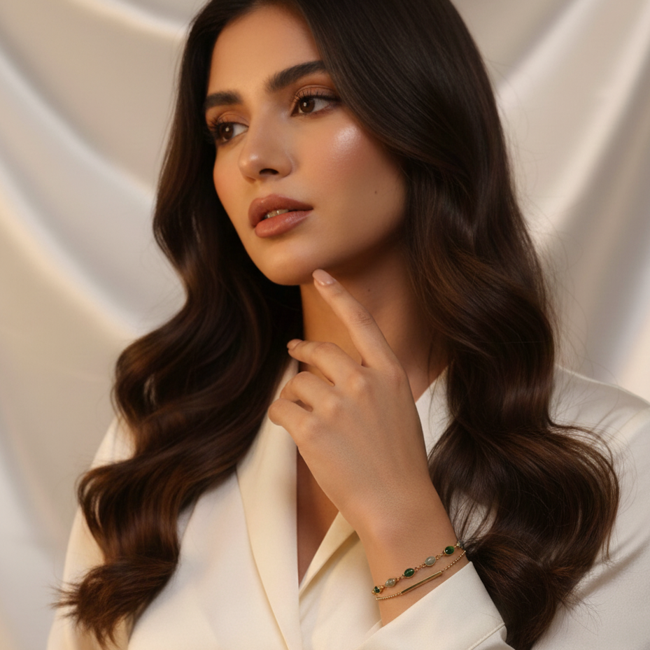 Stone and Bar Bracelet