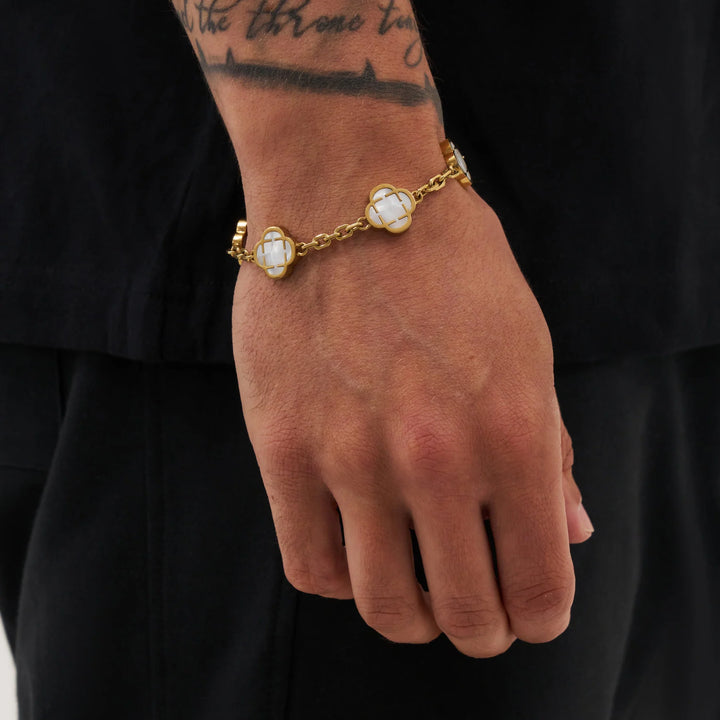 WHITE CLOVER LUXE BRACELET