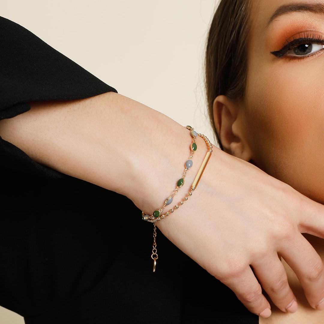 Stone and Bar Bracelet