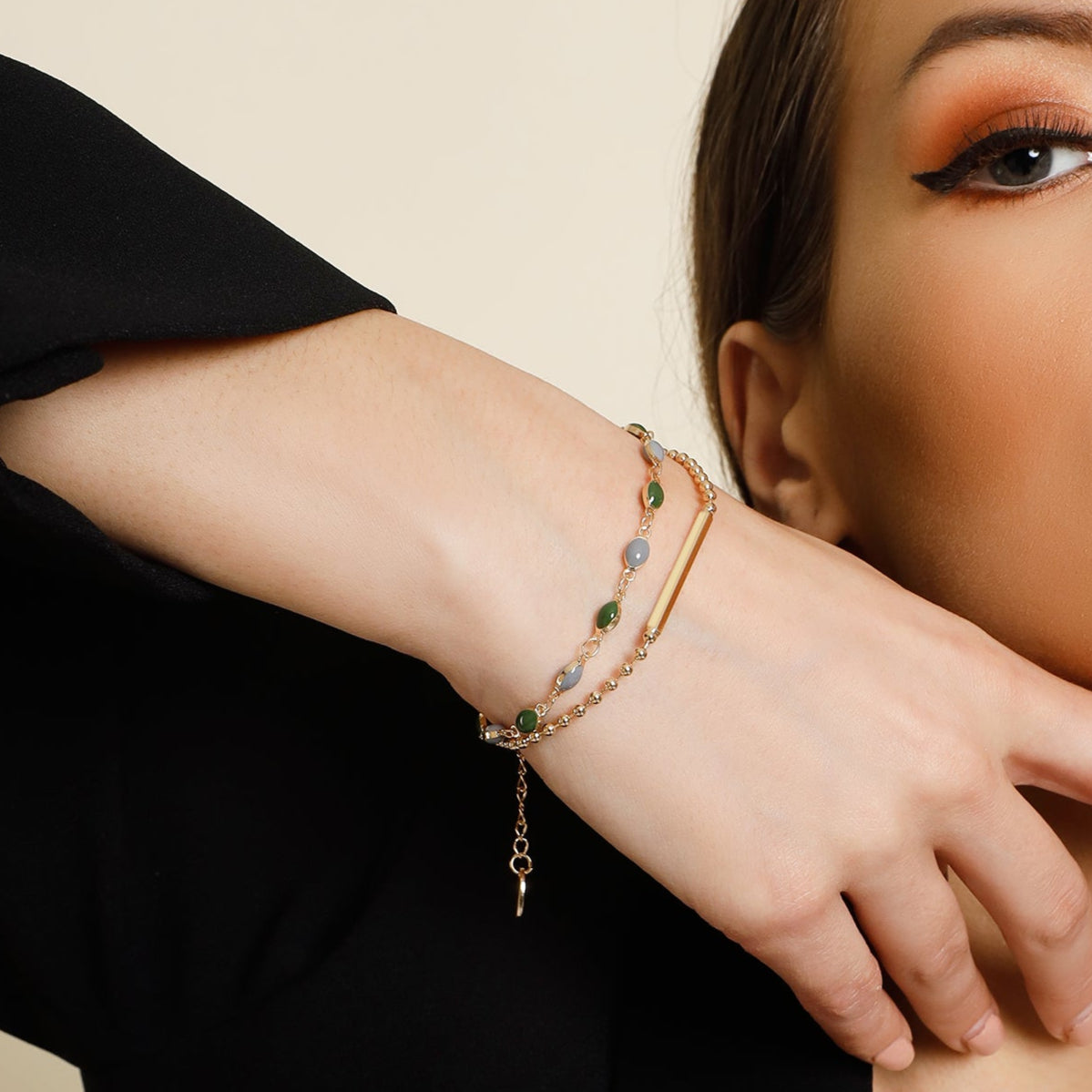 Stone and Bar Bracelet