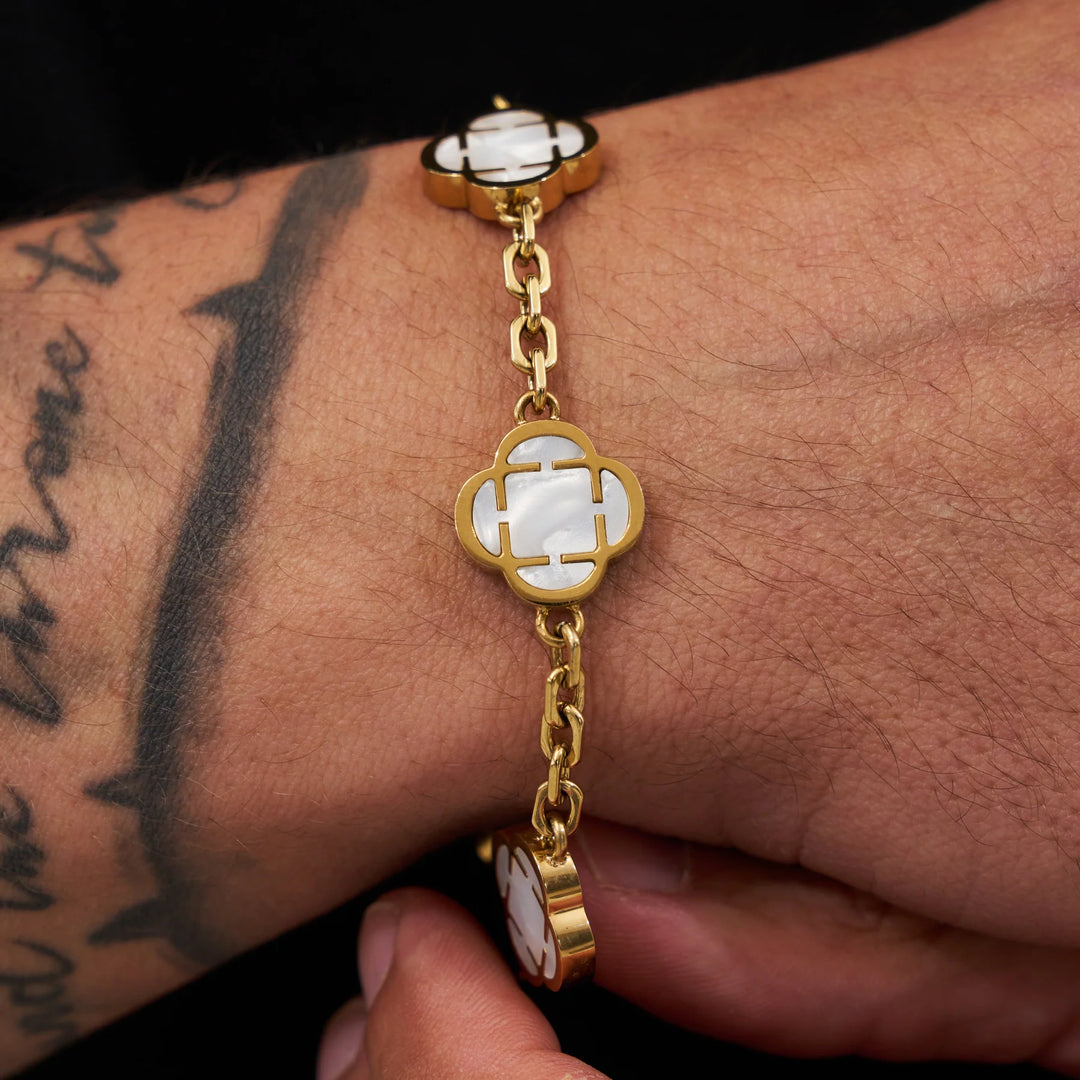 WHITE CLOVER LUXE BRACELET