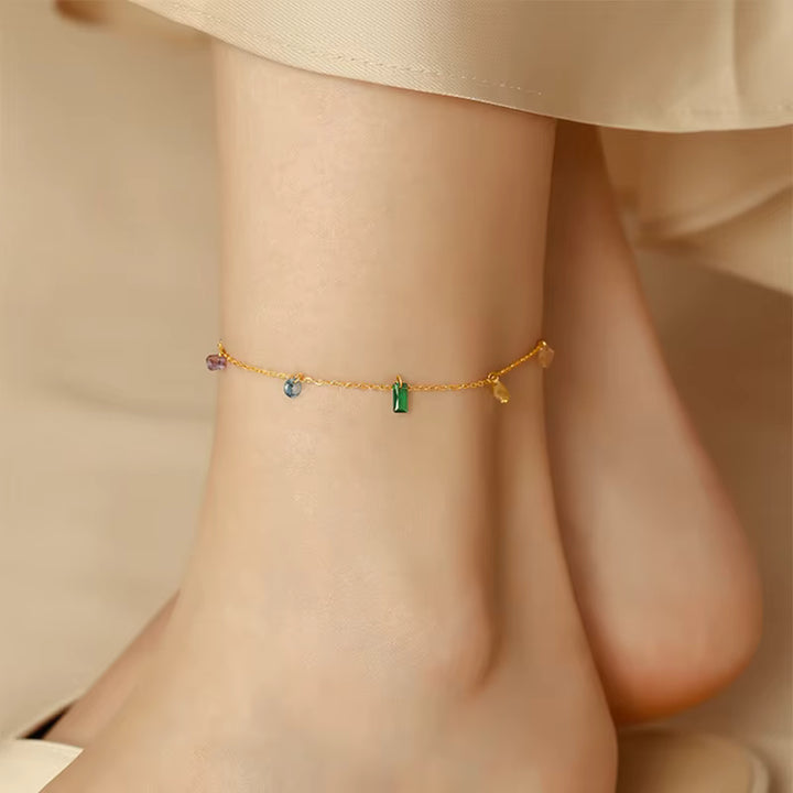 Asymmetric Crystal Anklet