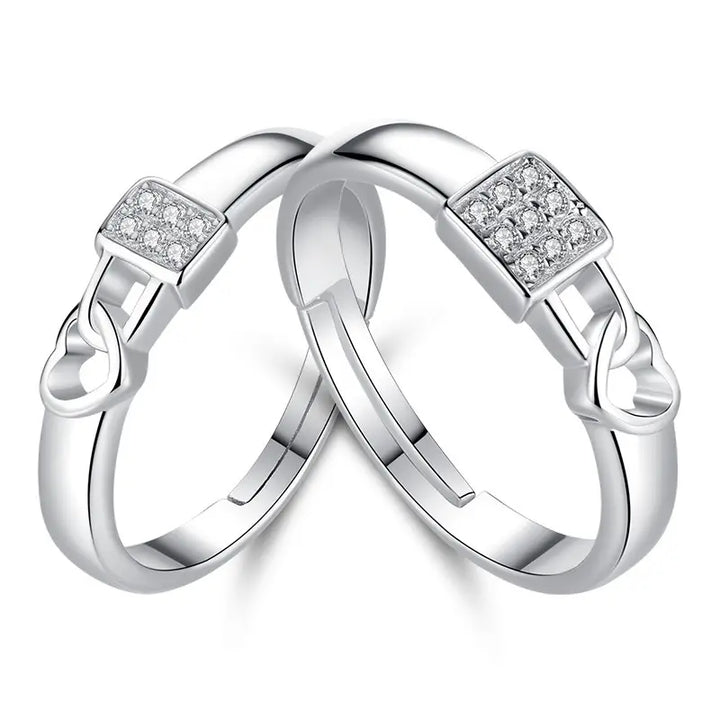 Locked in Love Minimal Couple Rings