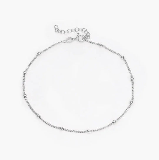 Silver Beads Anklet