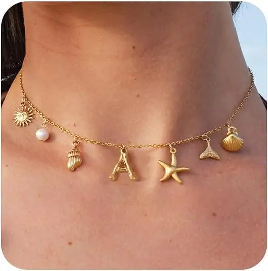 Beach Babe Name Charm Necklace