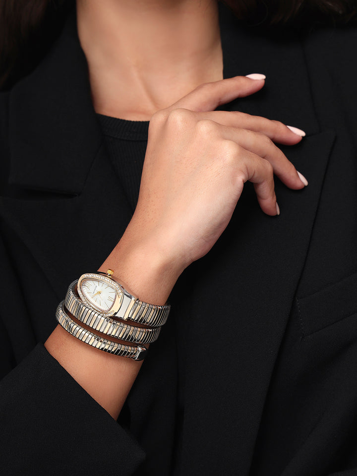 Serpenti Quartz Wrist Watch | White and Two-Tone
