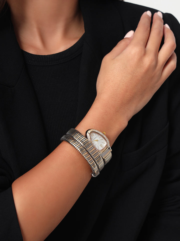 Serpenti Quartz Wrist Watch | White and Two-Tone
