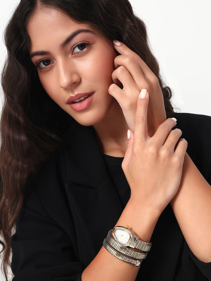 Serpenti Quartz Wrist Watch | White and Two-Tone