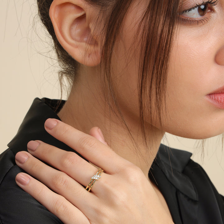 Studded Swirl Ring