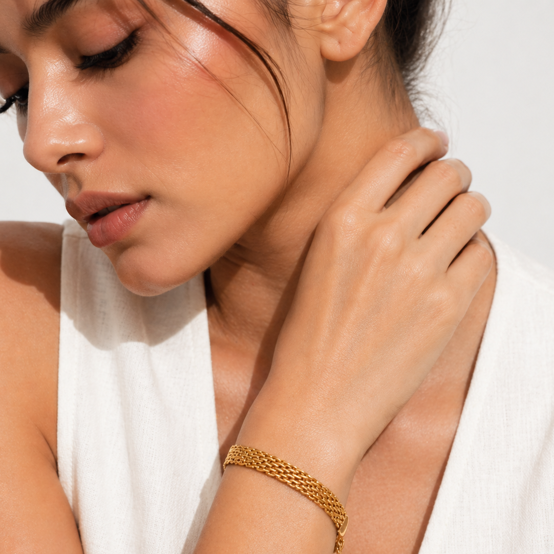 Golden Mesh Bracelet