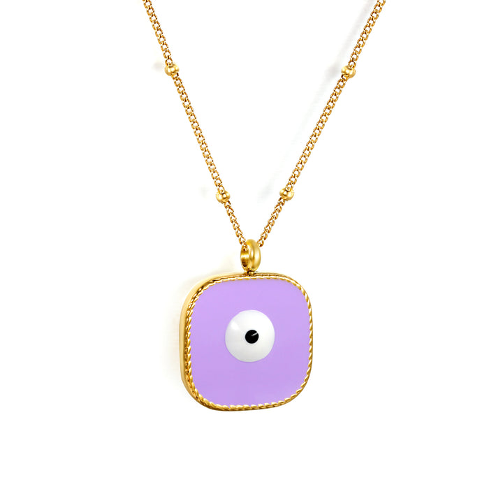 Evileye Cube Pendant - Purple