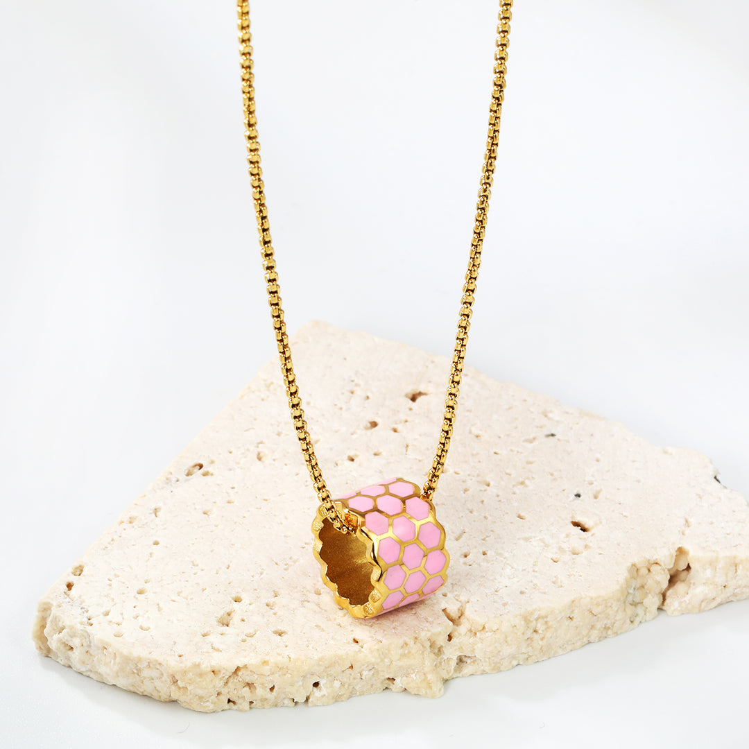 Honeycomb Pendant - Pink