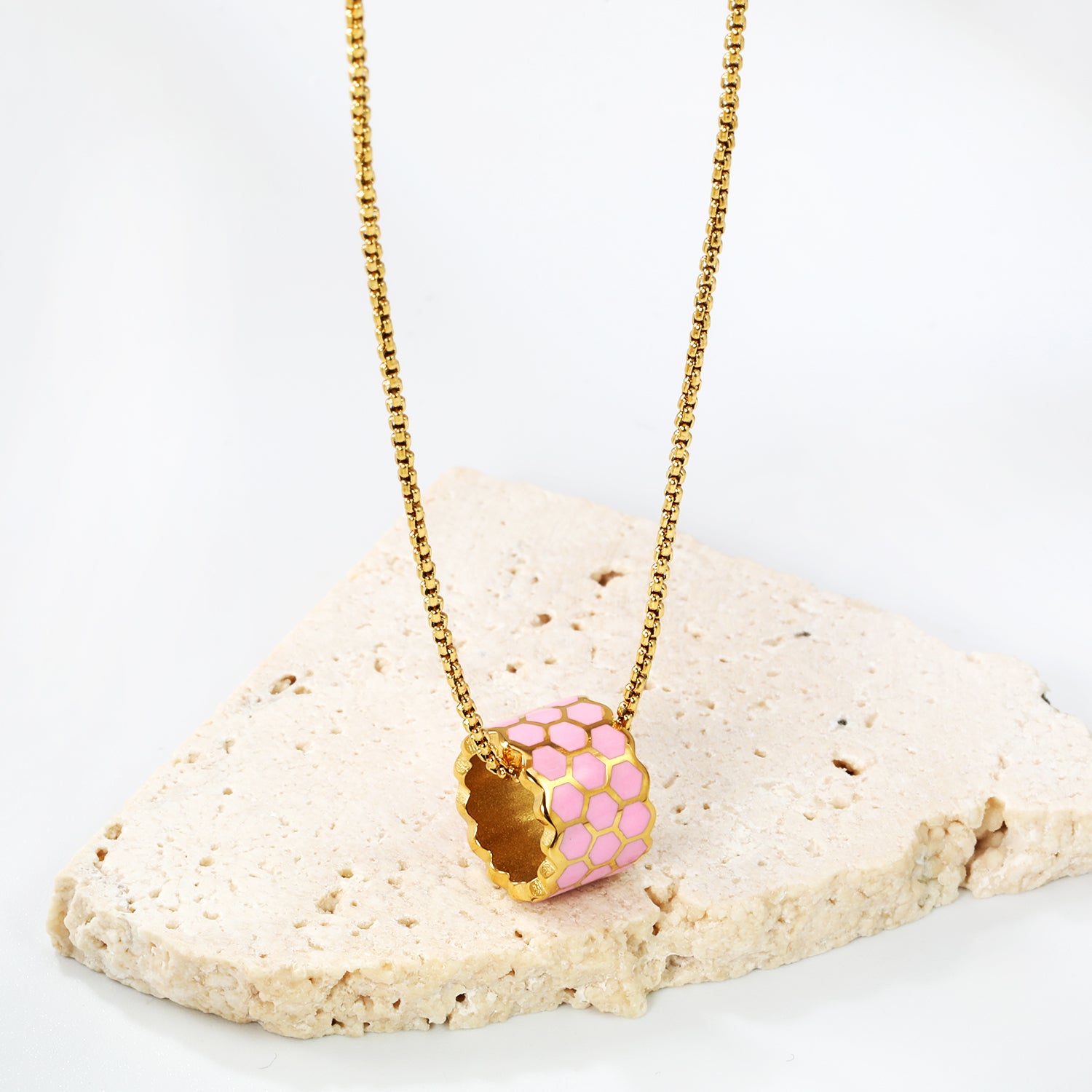 Honeycomb Pendant - Pink