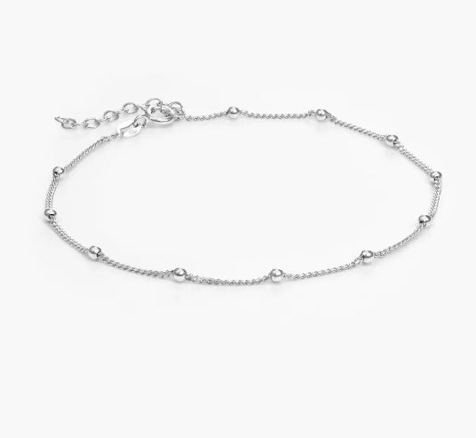 Silver Beads Anklet