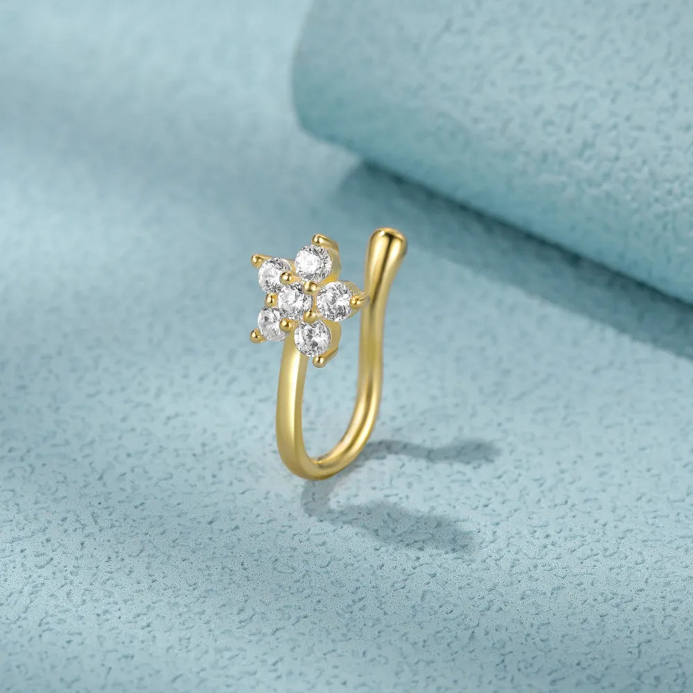 Florette Non Piercing Nose Pin