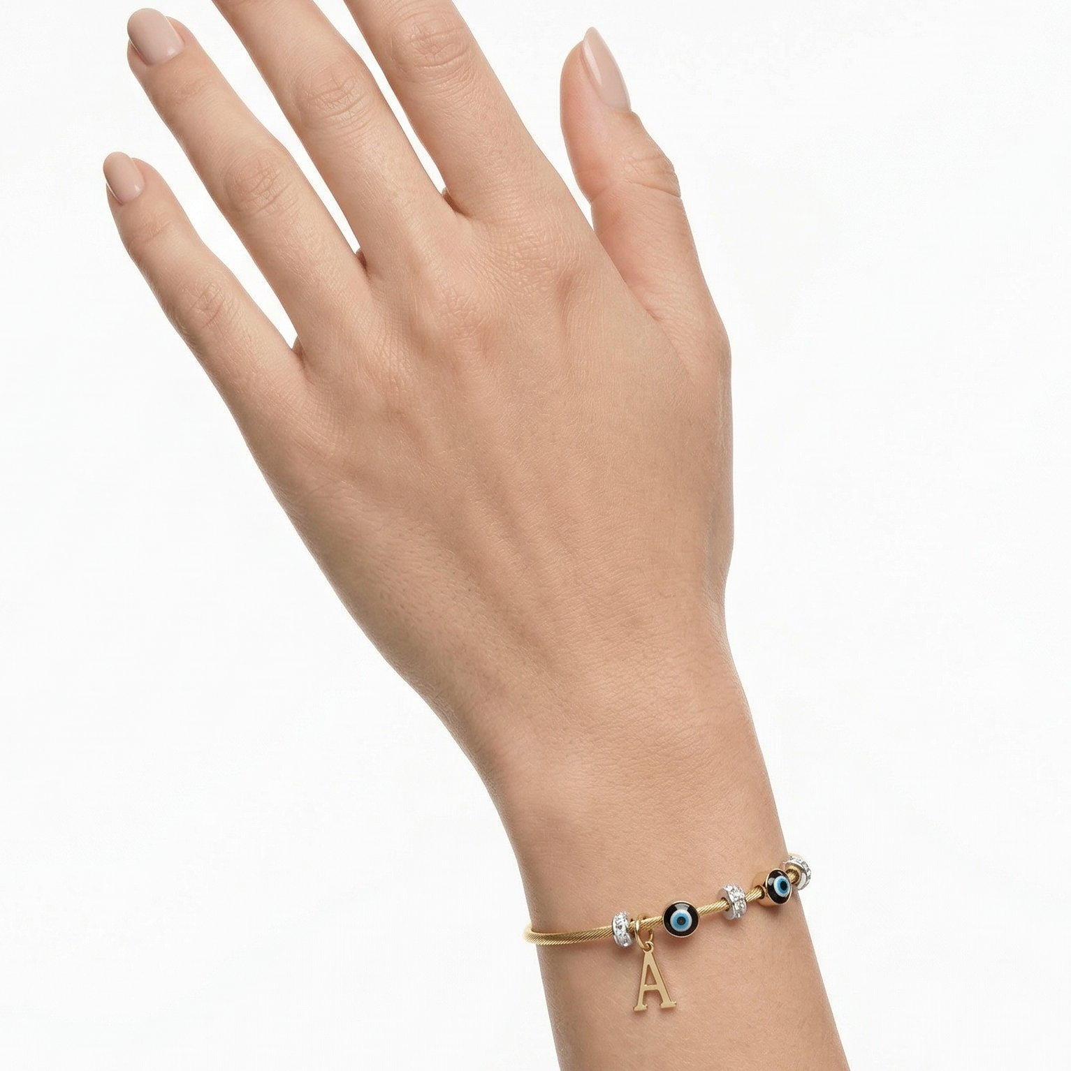 Personalized Signature Evil Eye Bangle