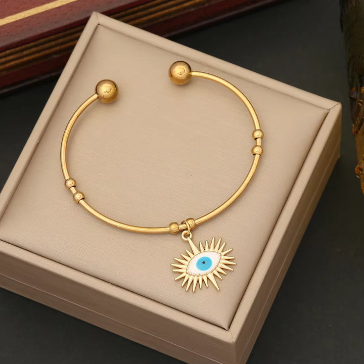 Evil Eye Charm Bangle