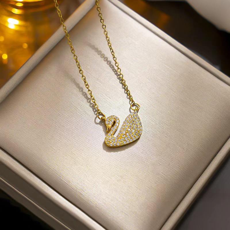 Embellished Swan Pendant