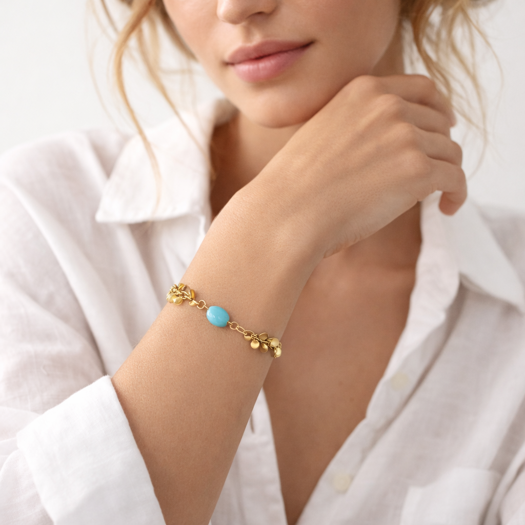 Turquoise Leaf Bracelet