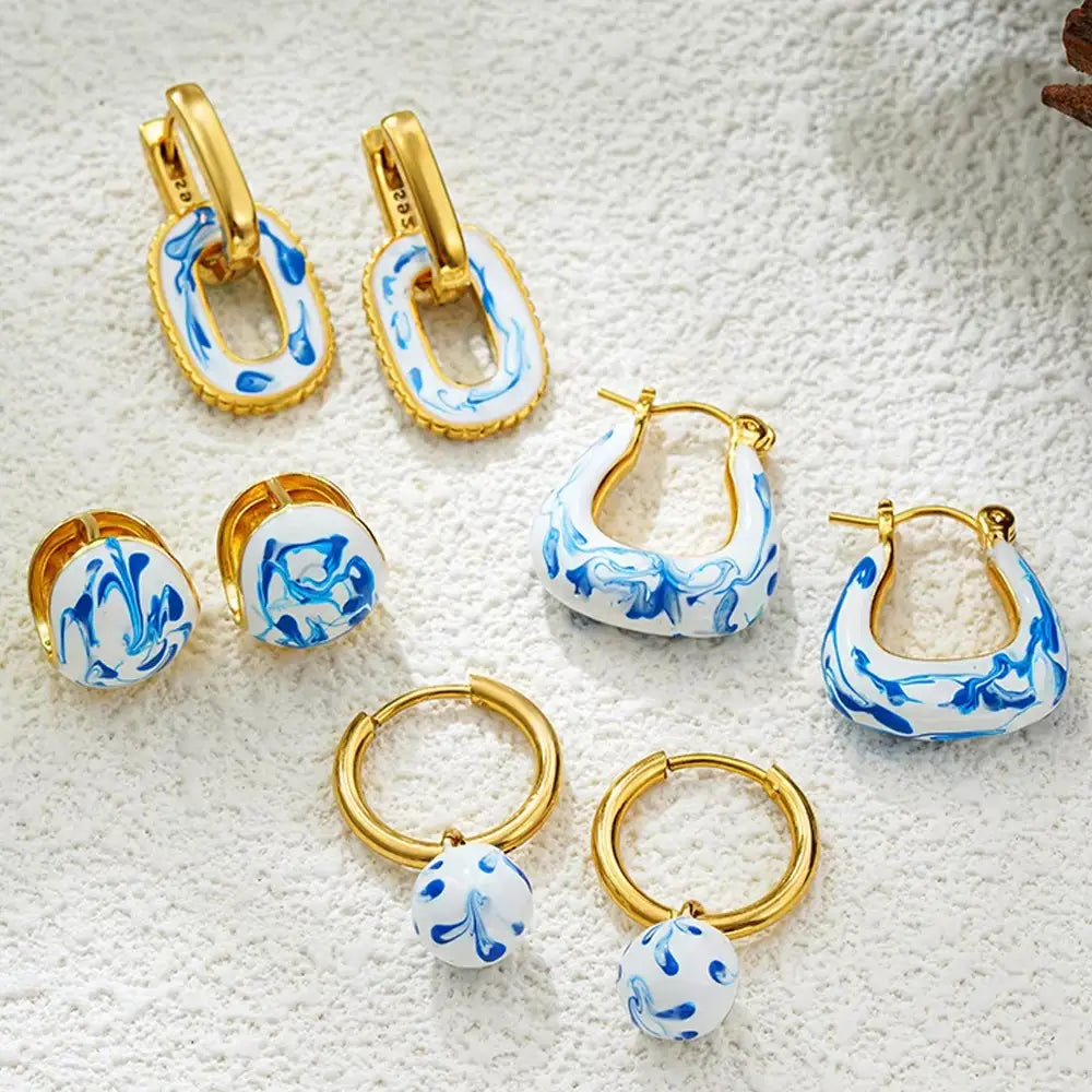 Aqua Marbelle Hoops