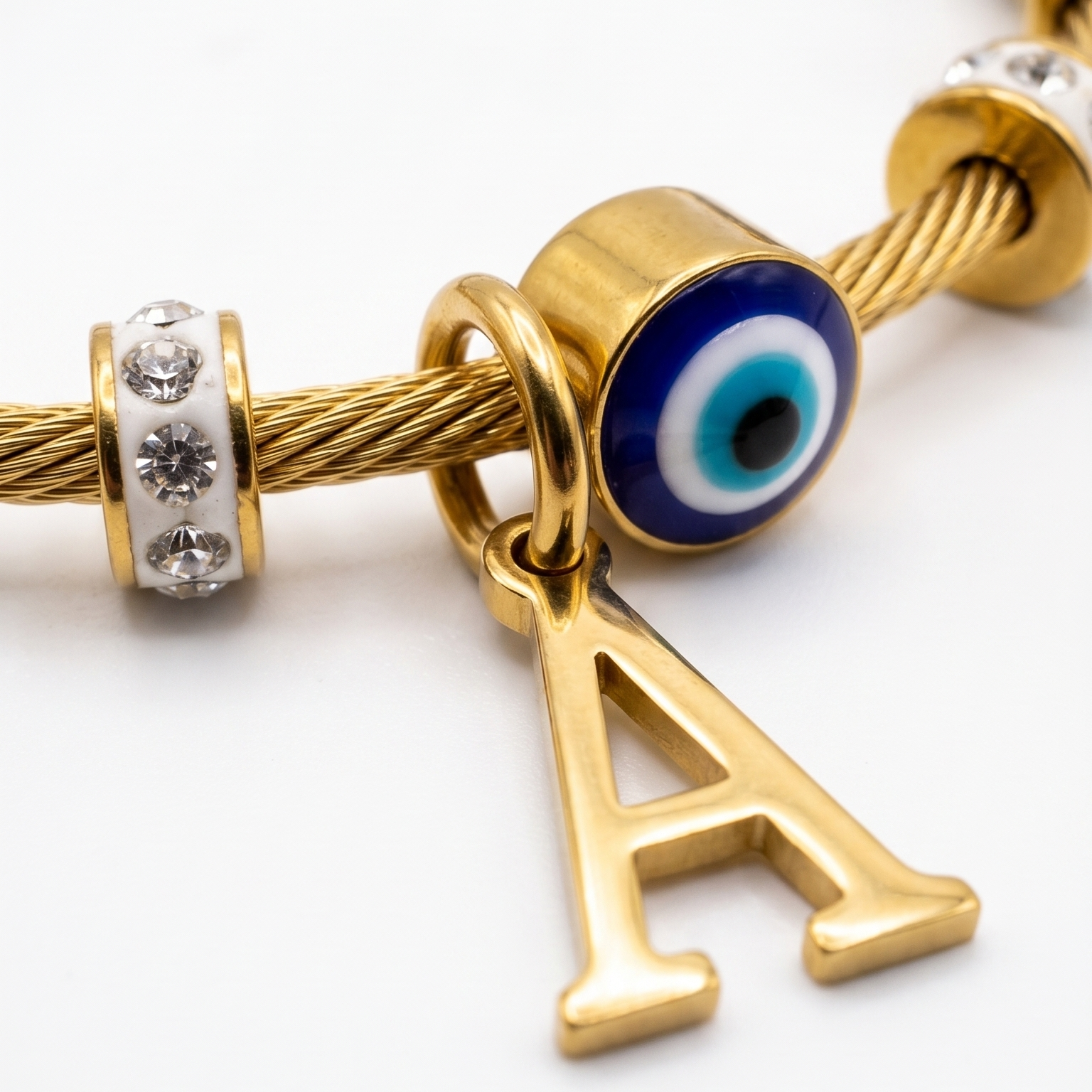 Personalized Signature Evil Eye Bangle