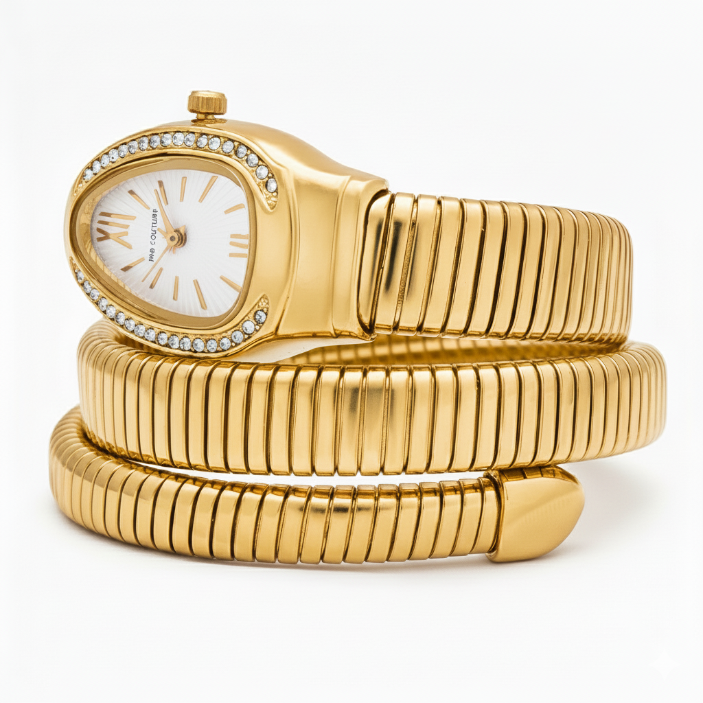 Serpenti Quartz Wrist Watch | White and Gold