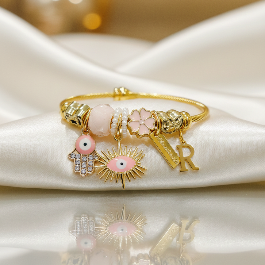 Personalized Boho Evil Eye Bracelet