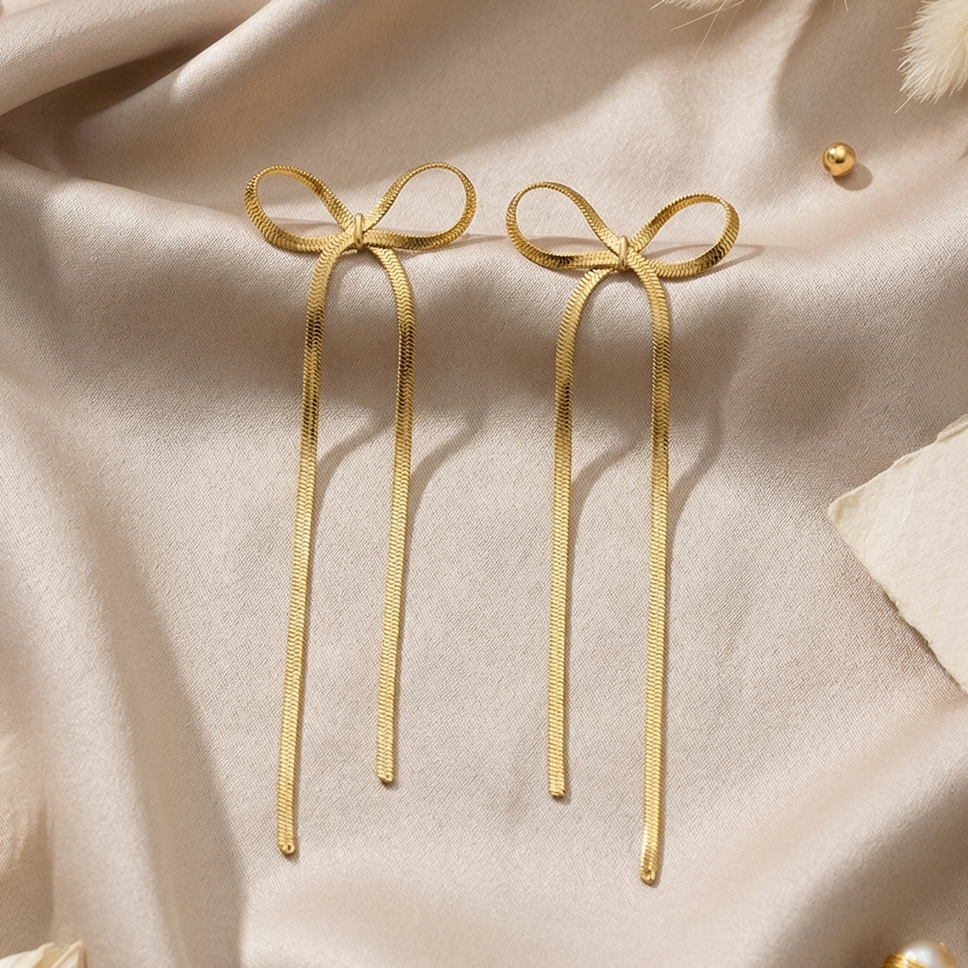 Ribbon Tassle Earrings