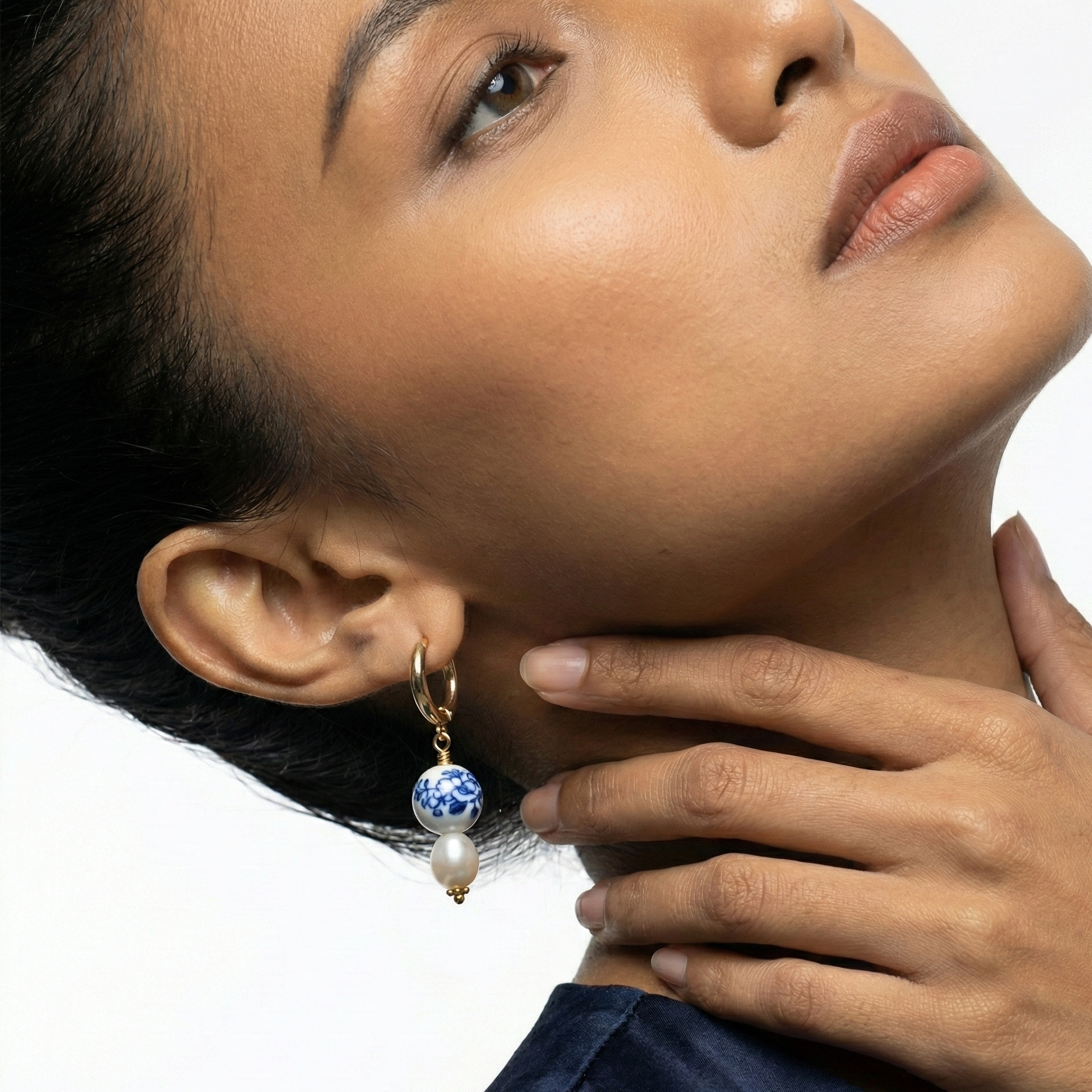 Porcelain Bloom Asymmetric Earrings