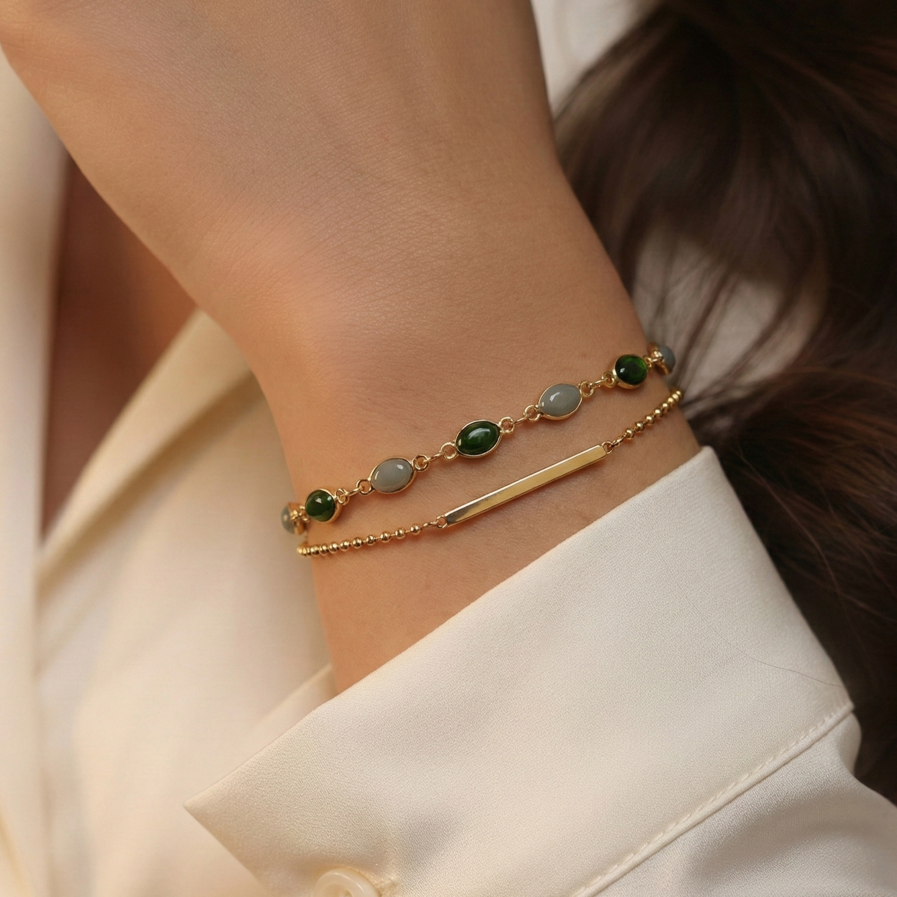 Stone and Bar Bracelet