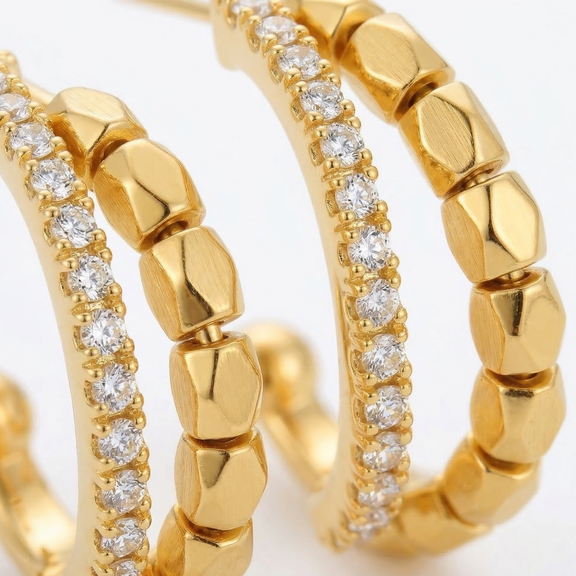 Studded Charm Hoops