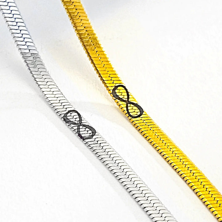 Couple Snake Chain Infinity Bracelet Set (Pack of 2)